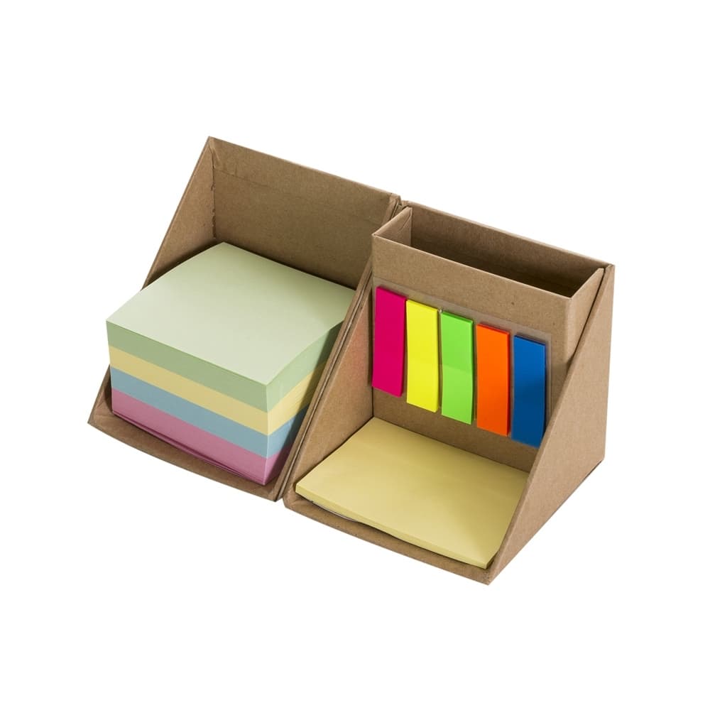 Bloco de Anotações Cubo Kraft com Autoadesivos para brindes personalizados para cadernos e planners