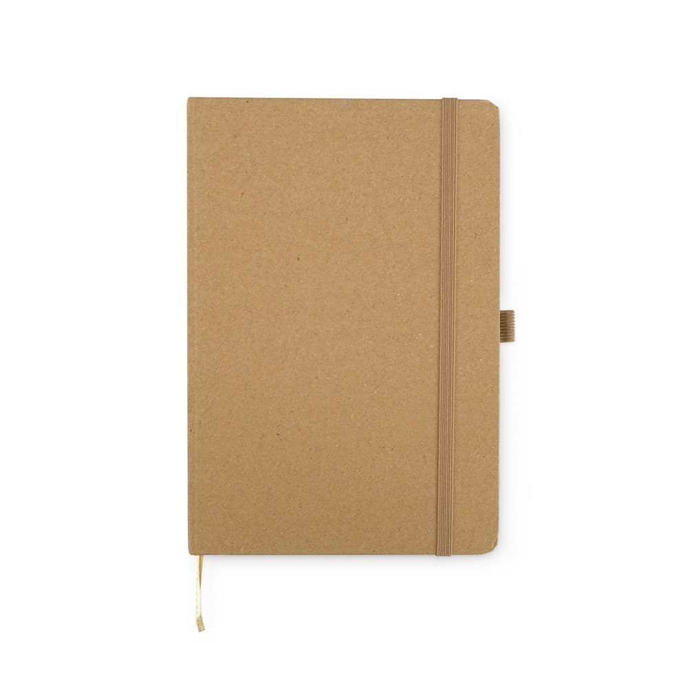 Caderneta Kraft Capa Dura com Elástico e Porta-Caneta para cadernos e planners com logo sob orçamento