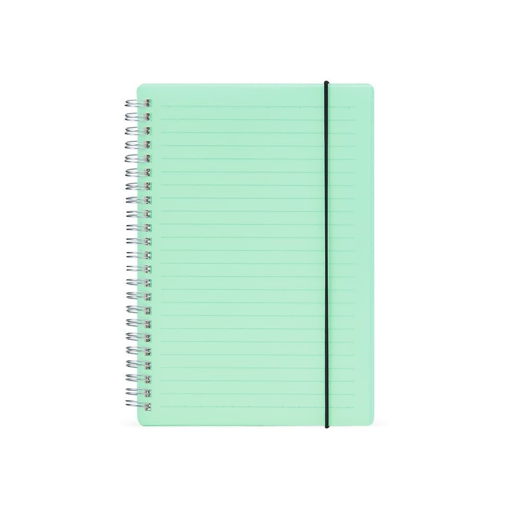 Caderno A5 com Capa Plástica e Elástico Azul personalizado para cadernos e planners