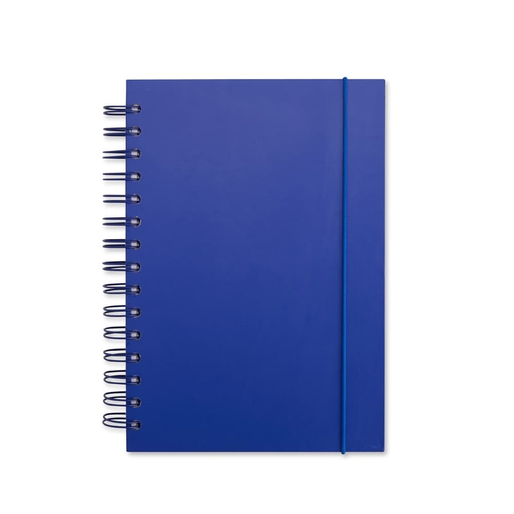 Caderno com Capa Dura Couchê Azul - Personalizável para brindes personalizados para cadernos e planners