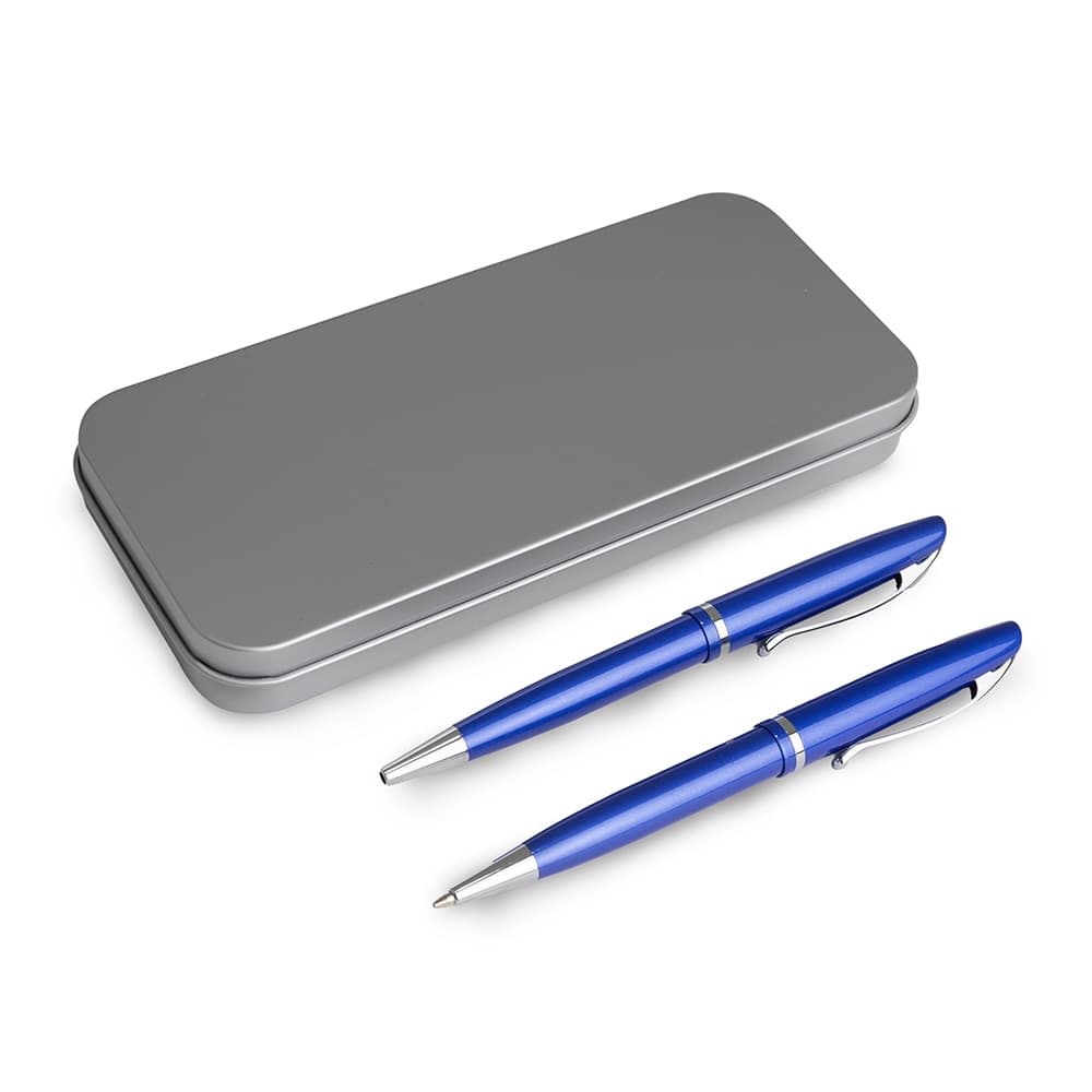 Conjunto de Caneta e Lapiseira em Metal com Estojo para brindes personalizados para kits executivos
