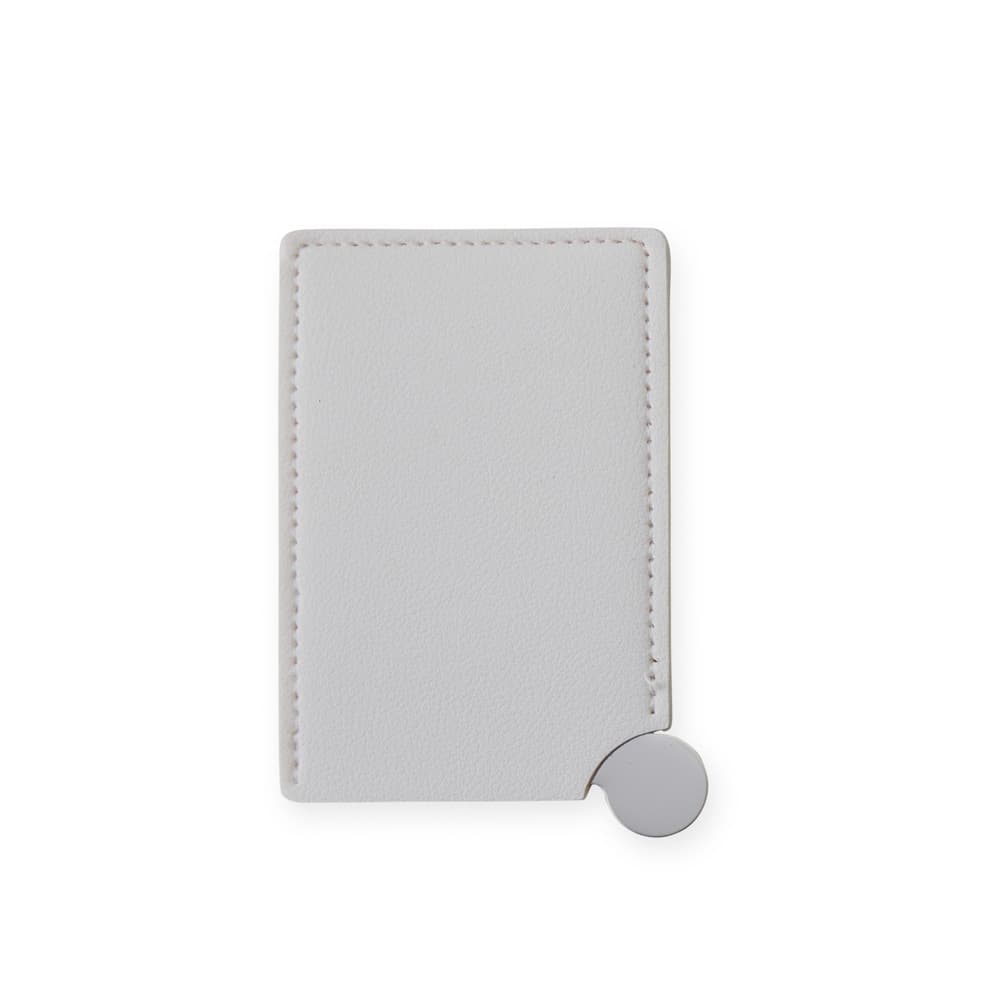 Espelho de Aço Inox com Capa em Couro Sintético personalizado para brindes personalizados