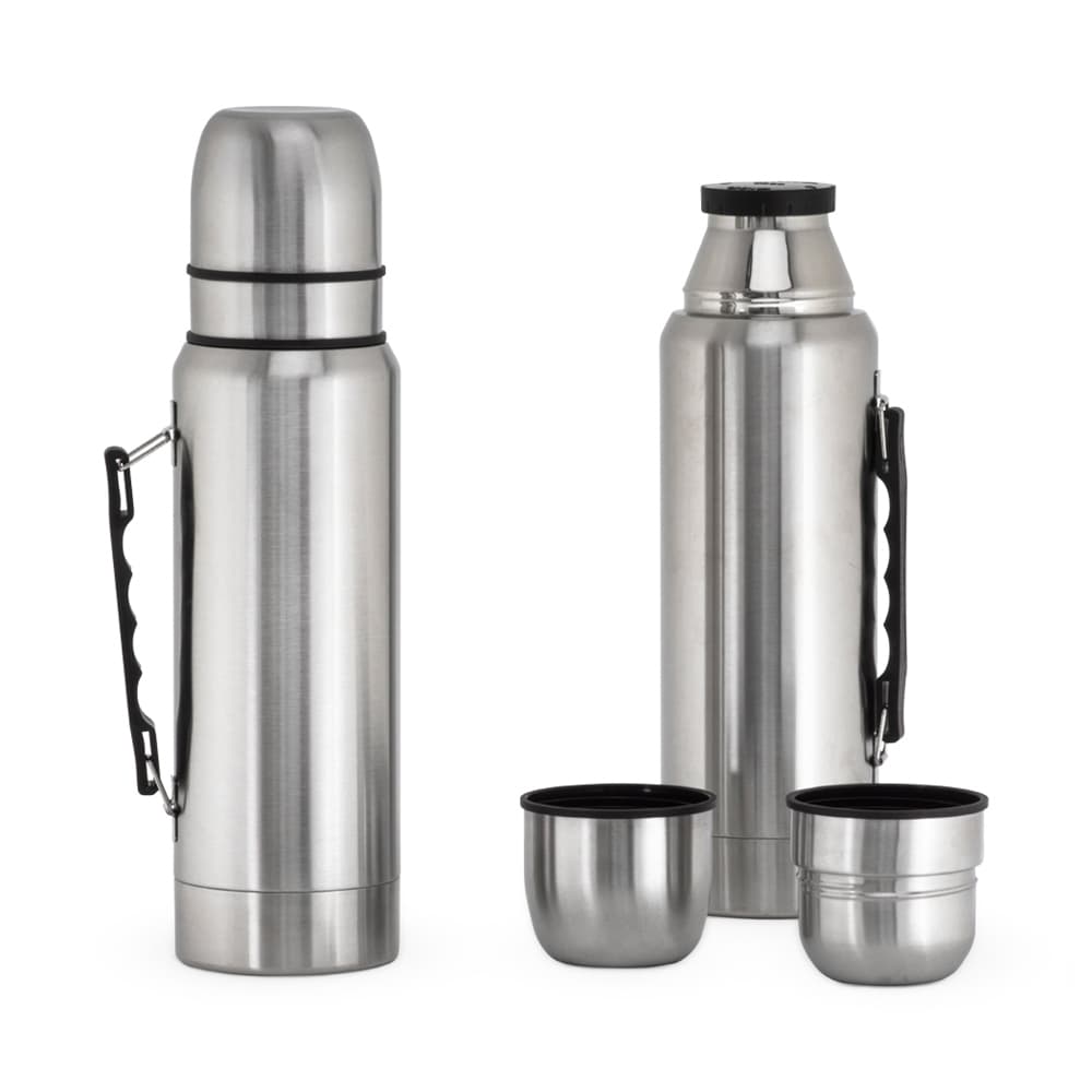 Garrafa Térmica de Inox 1 Litro com 2 Canecas Personalizável personalizado para canecas e copos