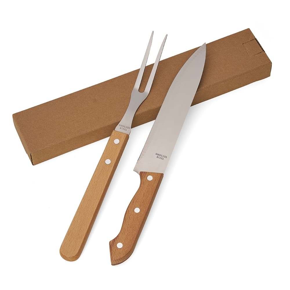Kit Churrasco 2 Peças com Garfo e Faca personalizado para cozinha e churrasco