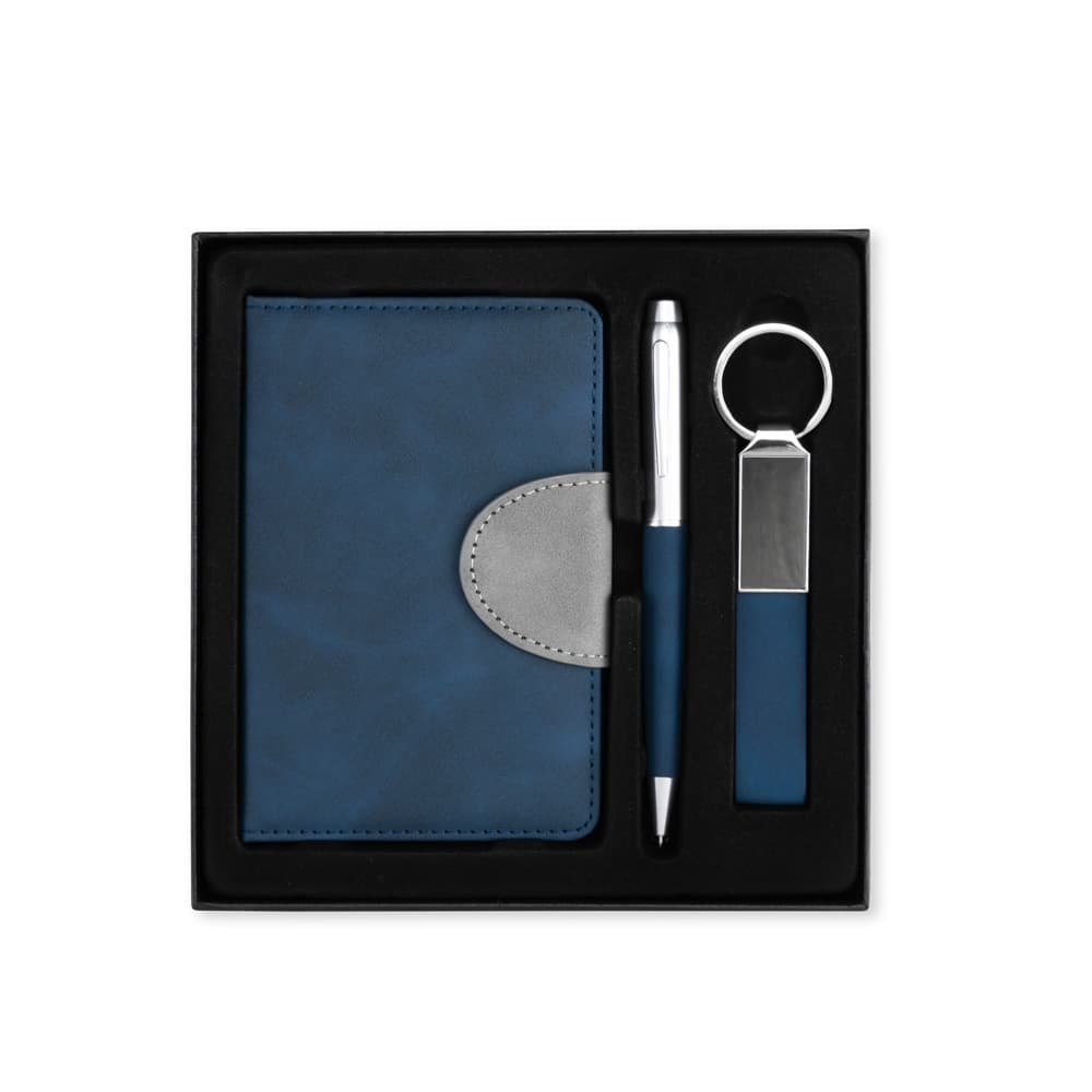 Kit Executivo 3 Peças com Caderneta, Caneta e Chaveiro personalizado para chaveiros