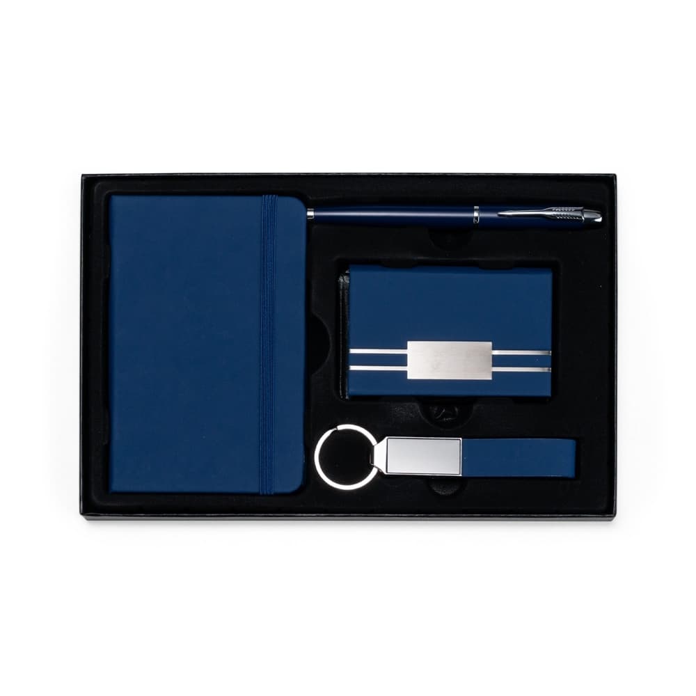 Kit Executivo 4 Peças Personalizado - Caderneta, Caneta, Porta-Cartão e Chaveiro para chaveiros
