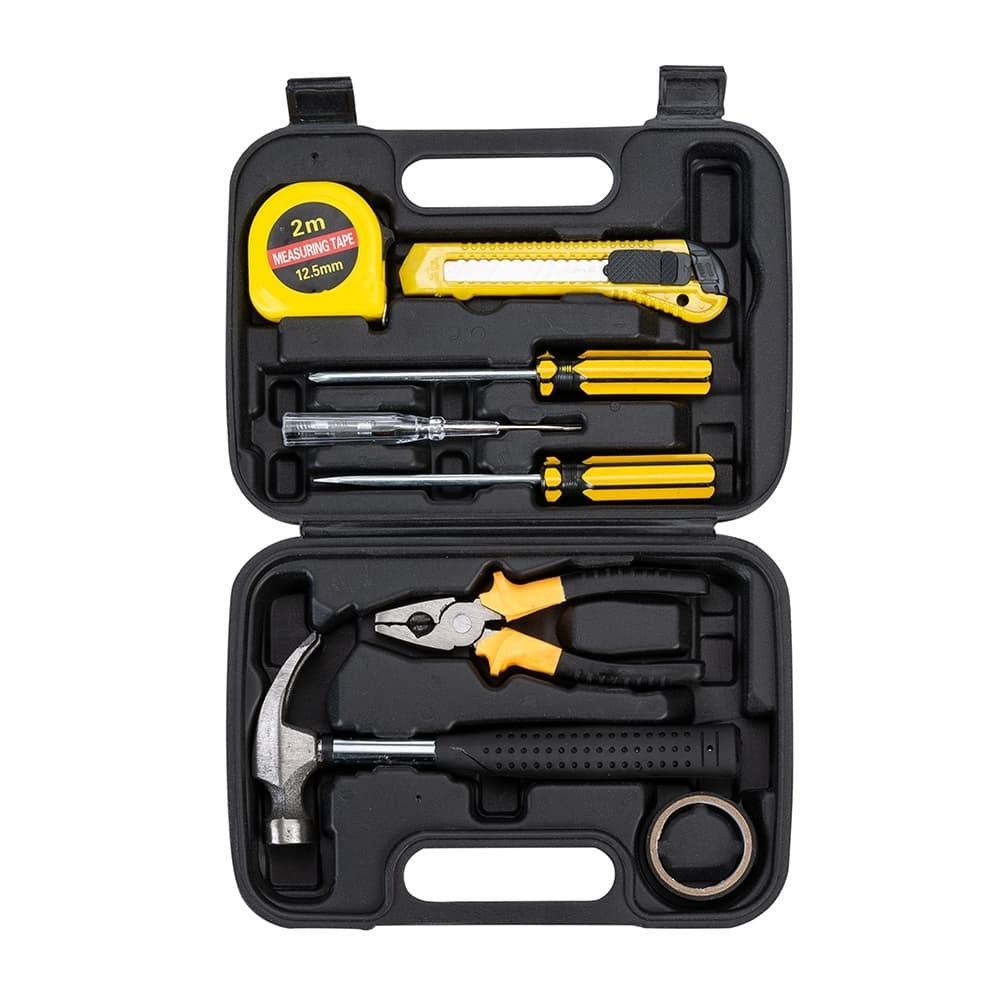 Kit Ferramentas 8 Peças em Estojo Plástico Personalizado para ferramentas com logo sob orçamento