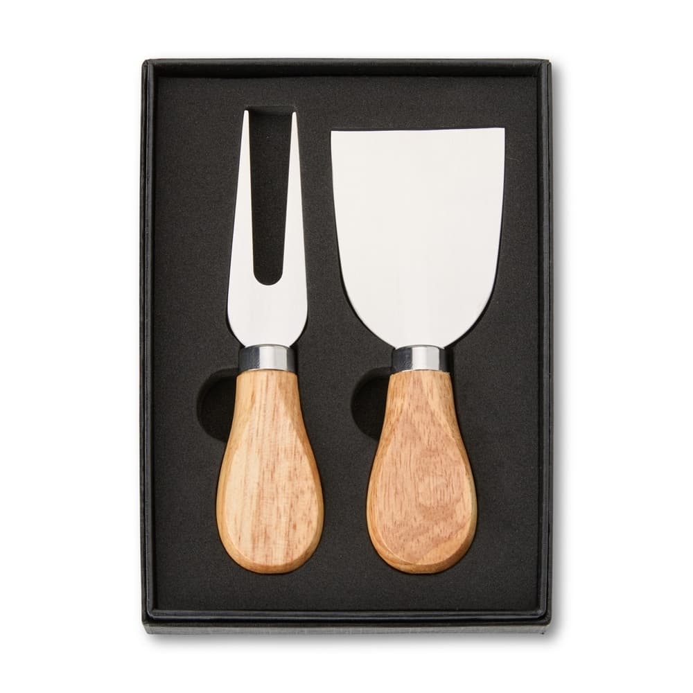Kit Queijo 2 Peças Personalizado - Estojo com Garfo e Espátula para cozinha e churrasco