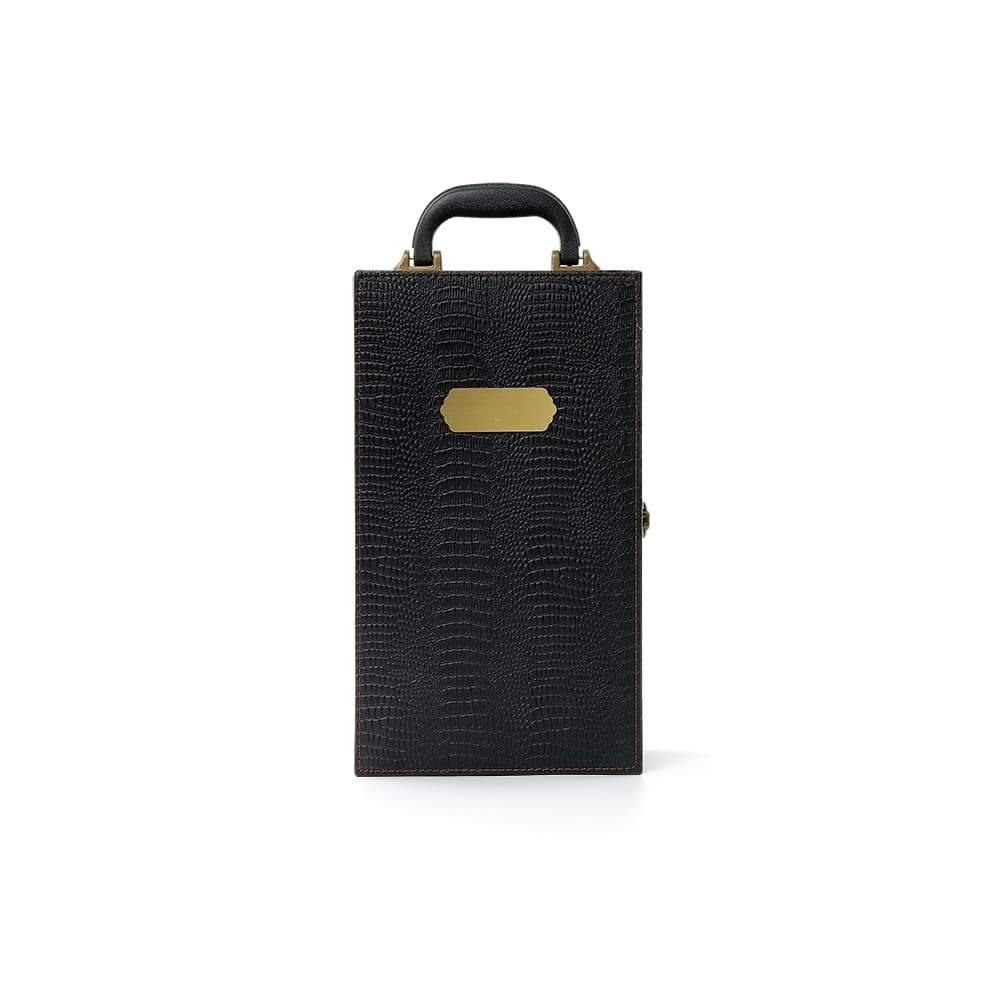 Kit Vinho 4 Peças em Maleta de Couro Sintético para brindes personalizados para kits vinho e bar