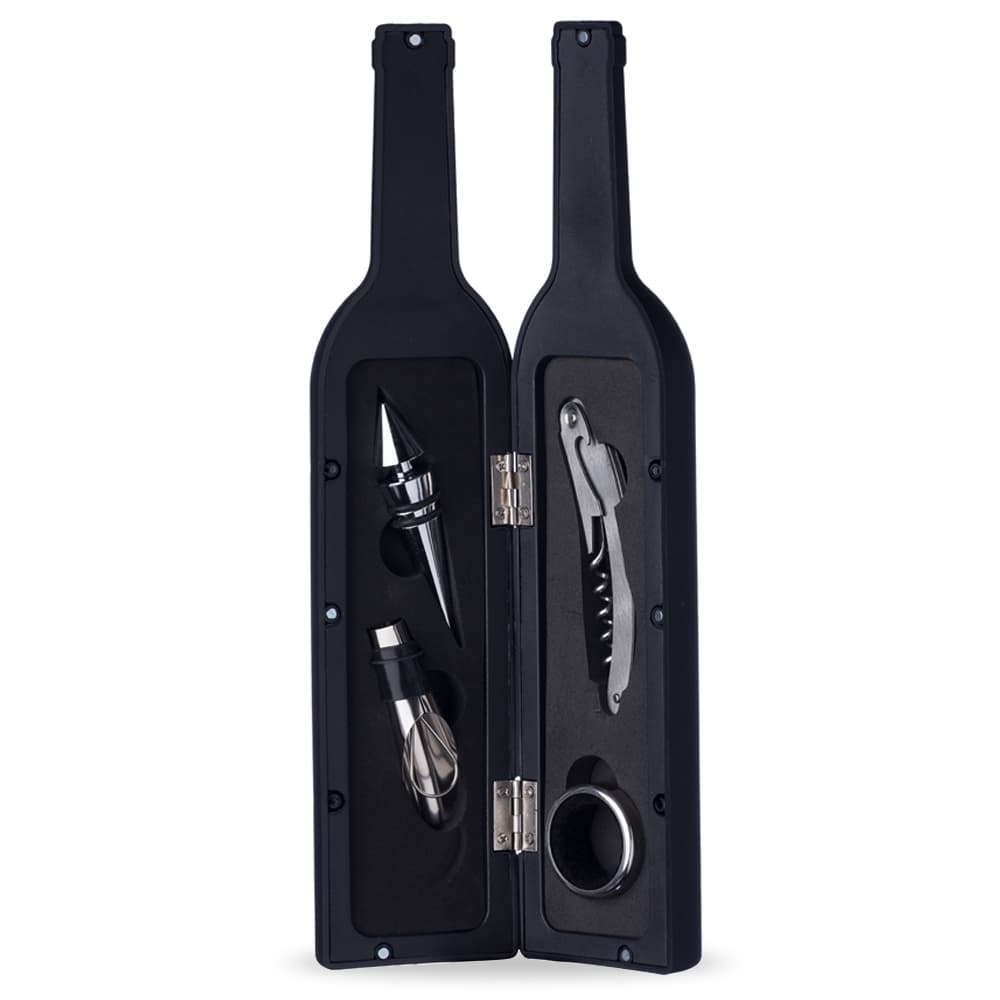 Kit Vinho 4 Peças Formato Garrafa Personalizado para kits vinho e bar