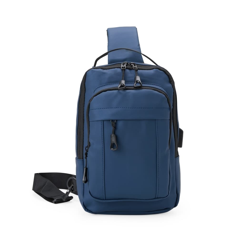 Mochila de Ombro USB 8L Azul Personalizada para mochilas e sacochilas com logo sob orçamento