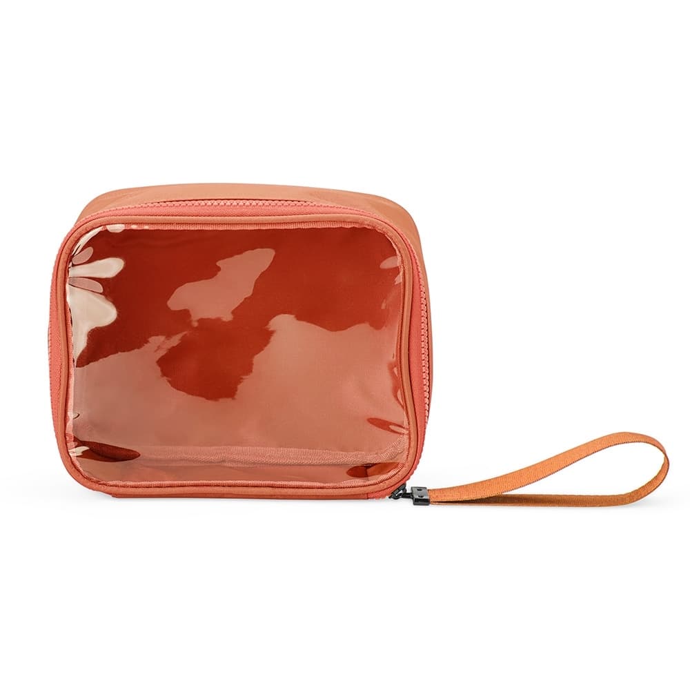 Nécessaire em Nylon com Viseira Transparente Laranja personalizado para necessaires e pastas
