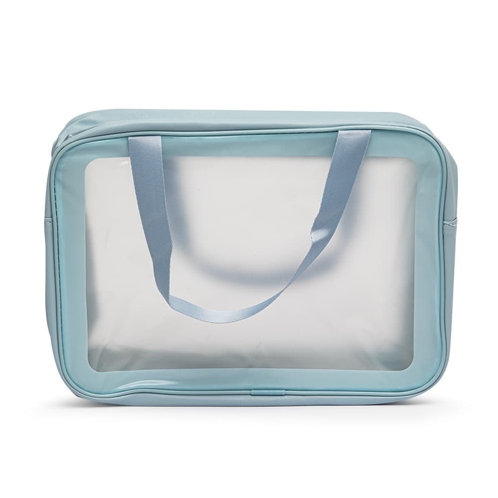 Nécessaire em PVC e PU Impermeável Azul personalizado para necessaires e pastas