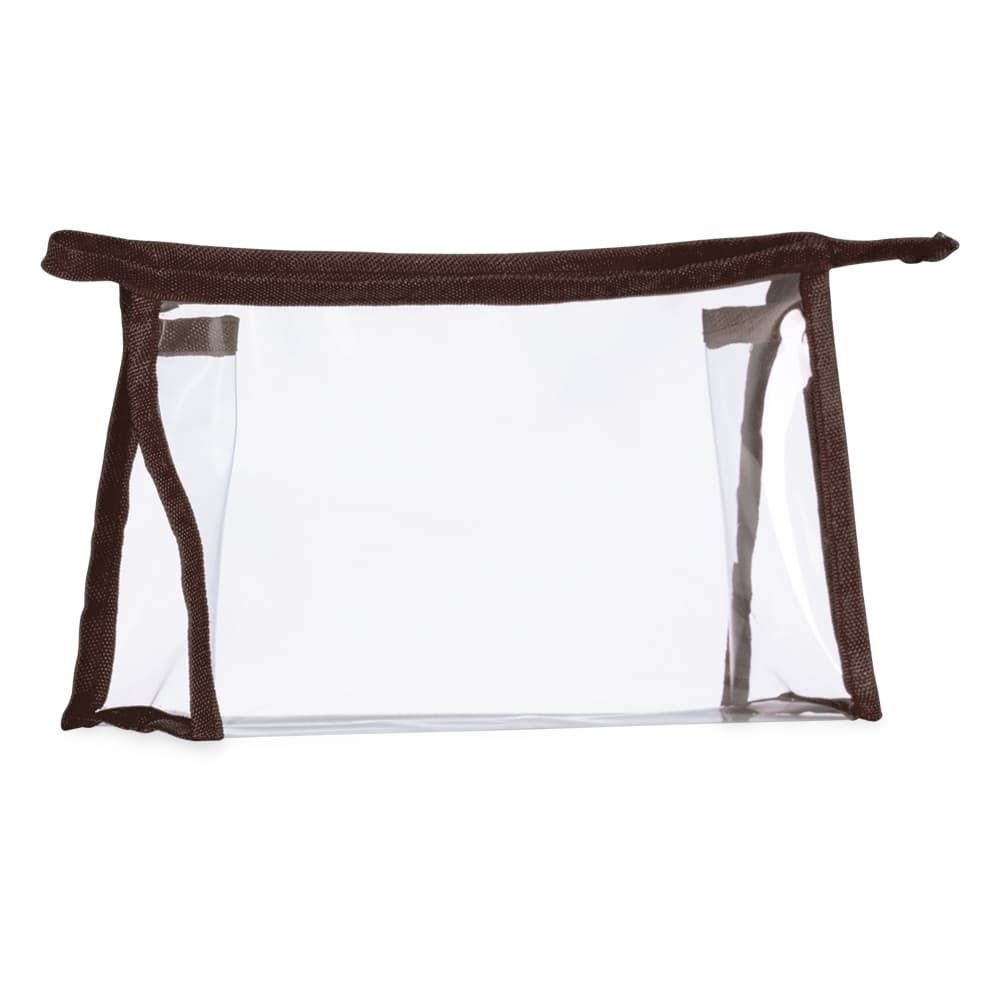 Necessaire Plástica Transparente com Detalhe em Nylon personalizado para necessaires e pastas