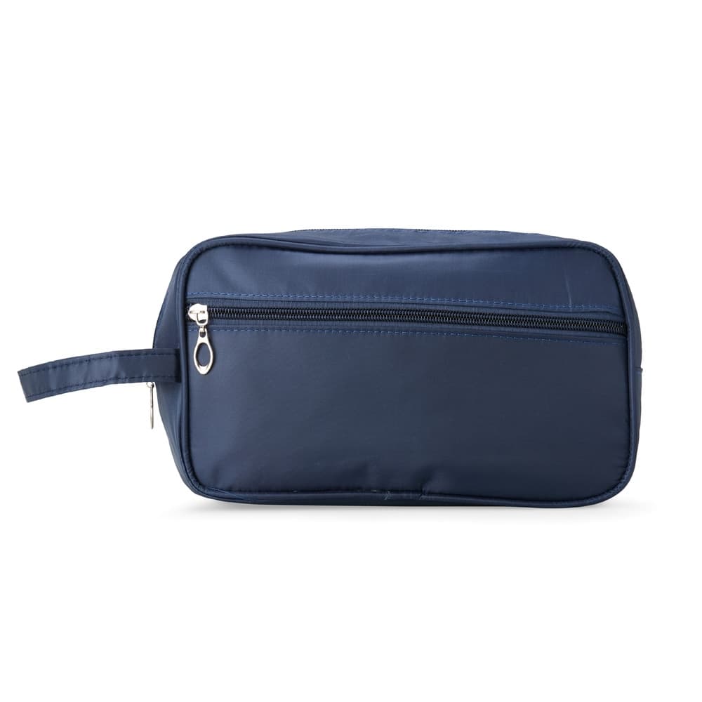 Nécessaire em Poliéster Azul com Bolso Frontal personalizado para necessaires e pastas