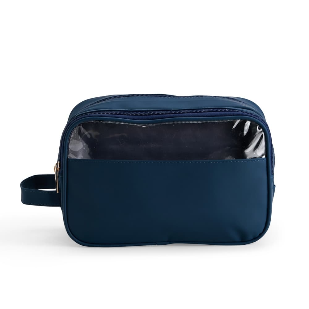 Nécessaire em Poliuretano Azul com Compartimentos personalizado para necessaires e pastas
