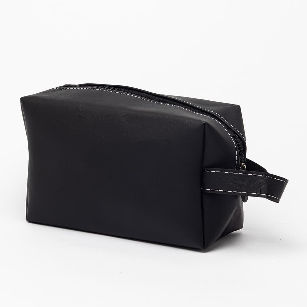 Nécessaire de Couro Sintético Preta personalizado para necessaires e pastas