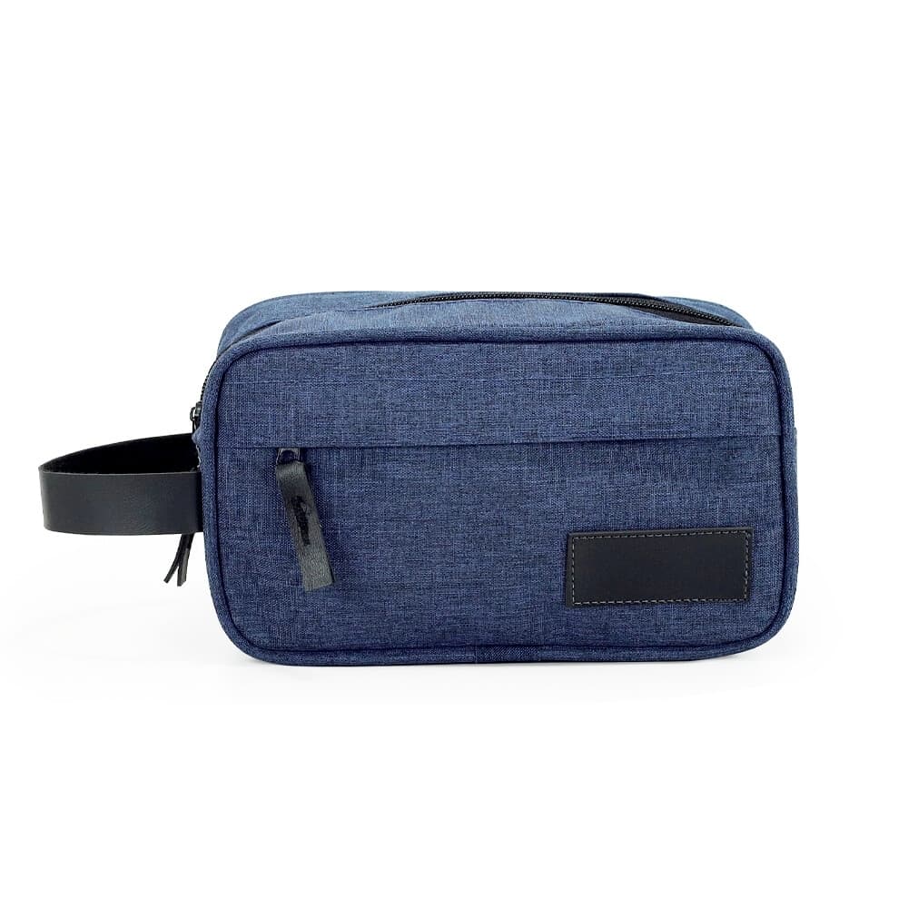 Necessaire de Poliéster com Detalhes em Couro Sintético personalizado para necessaires e pastas