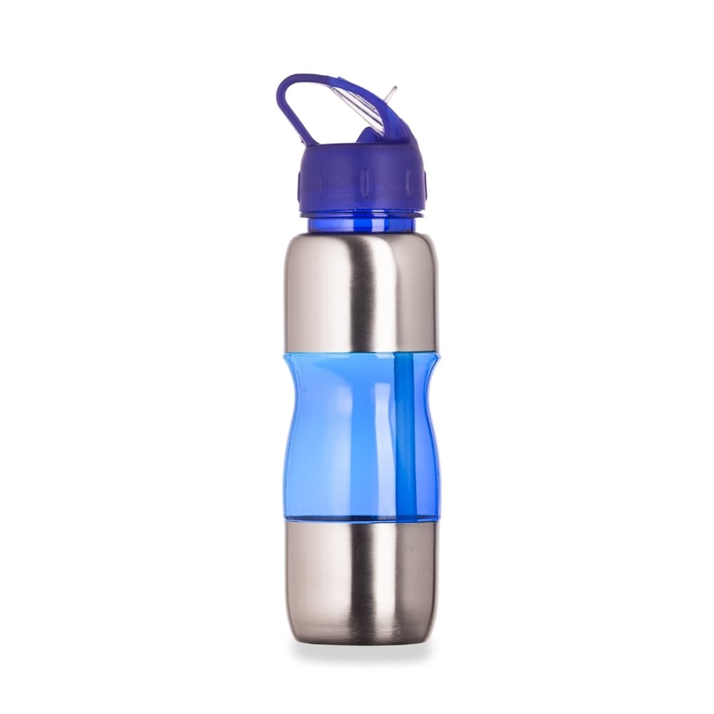 Squeeze de Alumínio 600ml Azul com Tampa Rosqueável e Alça para garrafas e squeezes com logo sob orçamento