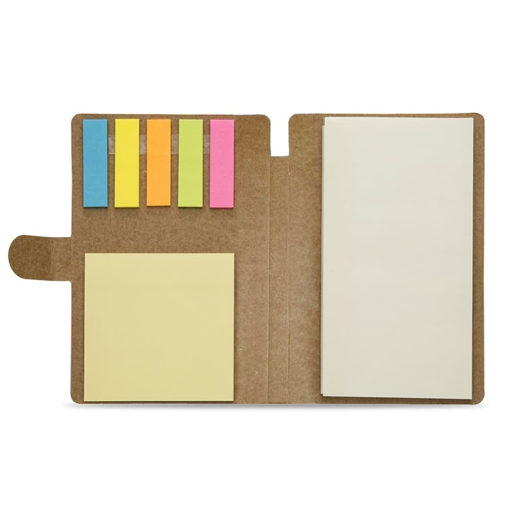 Bloco de Anotações em Kraft com Autoadesivos Personalizado para cadernos e planners com logo sob orçamento