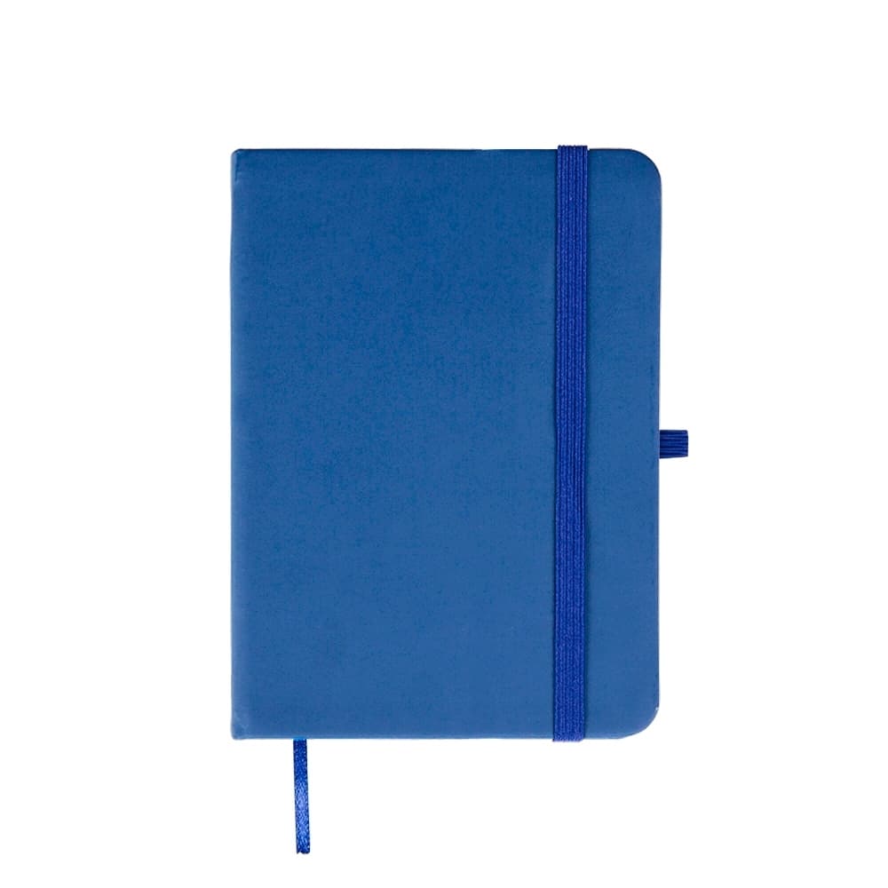 Caderneta Emborrachada Azul com Elástico e Porta Caneta para cadernos e planners com logo sob orçamento