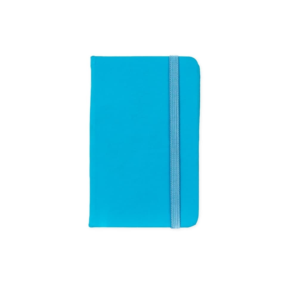 Caderneta Emborrachada Azul com Elástico e 80 Folhas para cadernos e planners com logo sob orçamento
