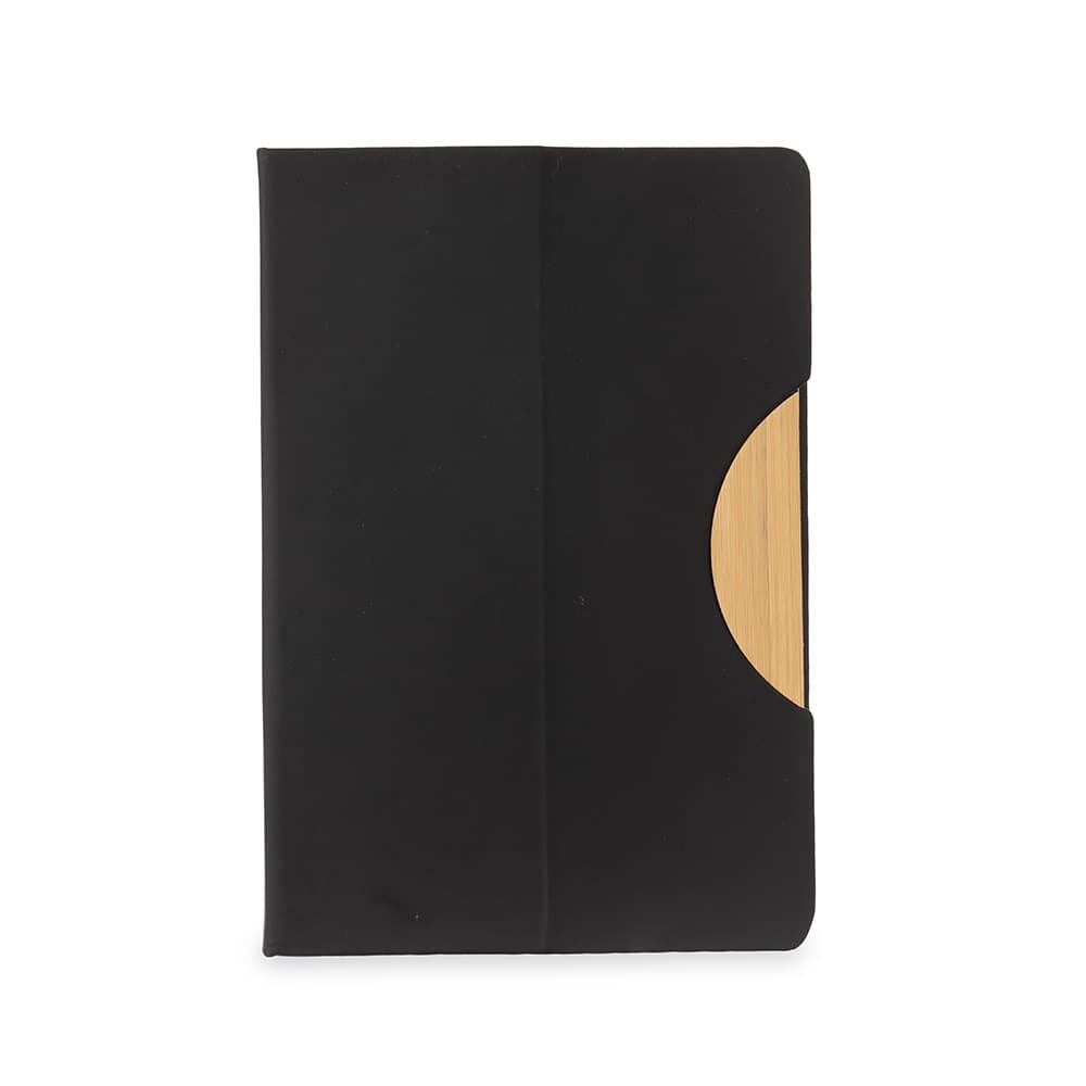 Caderneta com Suporte para Celular e Detalhe em Bambu para cadernos e planners com logo sob orçamento