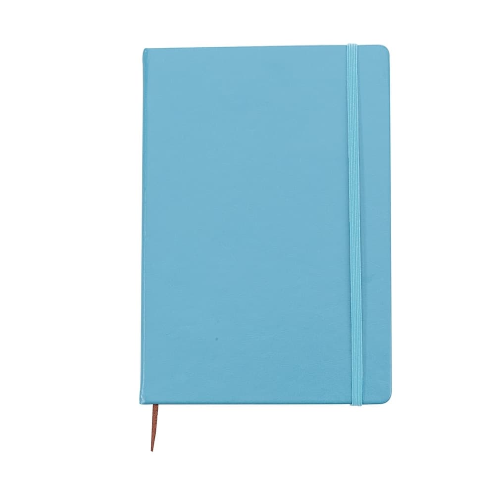 Caderneta de Couro Sintético Azul com Elástico para cadernos e planners com logo sob orçamento