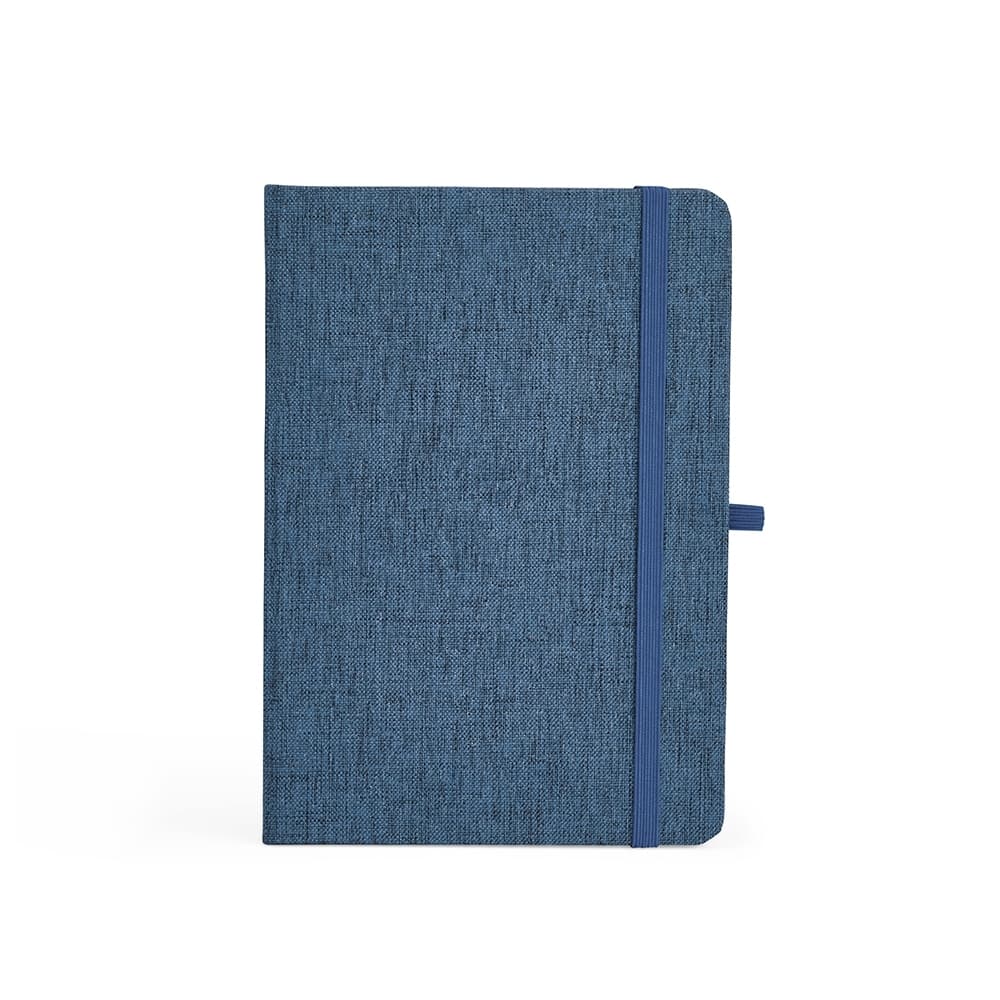 Caderneta em Linho com Porta Caneta Azul para cadernos e planners com logo sob orçamento