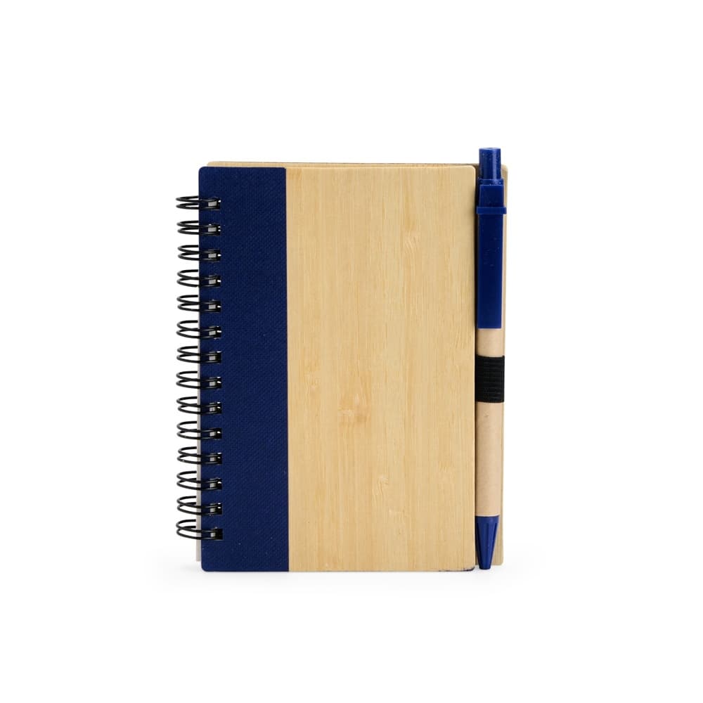 Caderno com Capa de Bambu e Caneta Personalizável para cadernos e planners com logo sob orçamento