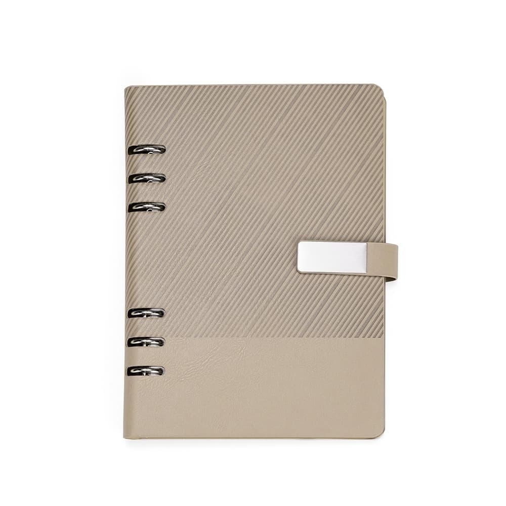 Caderno Fichário em Couro Sintético Azul com Fecho Magnético para cadernos e planners com logo sob orçamento