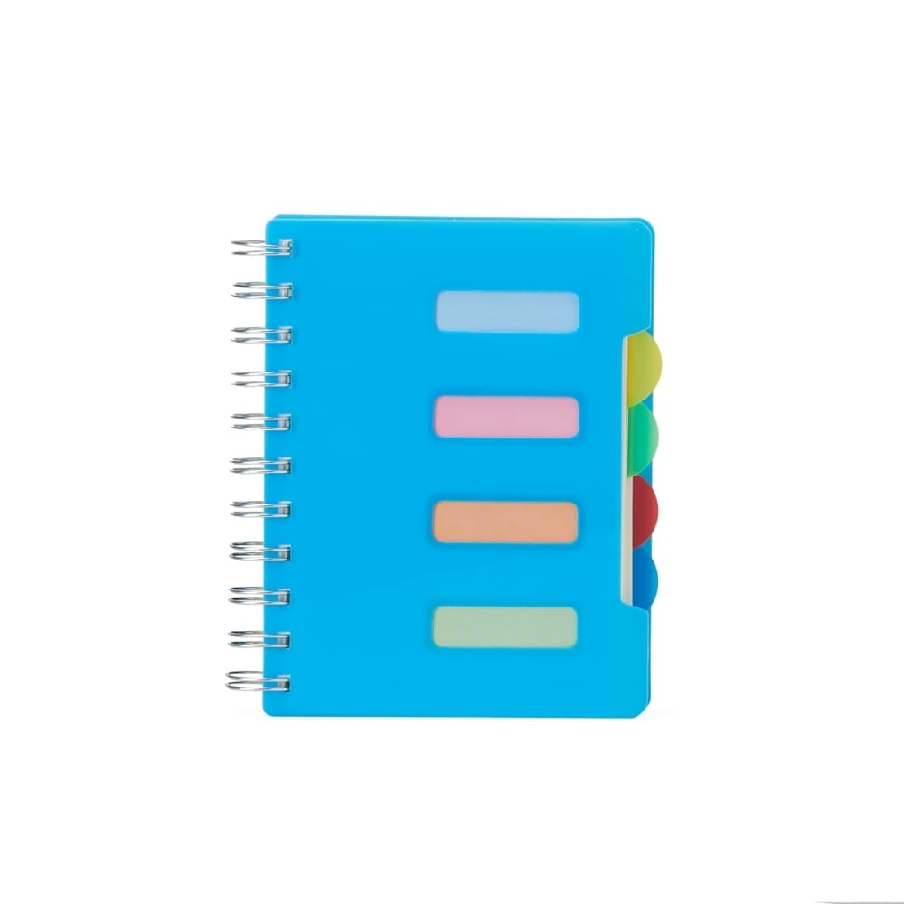 Caderno Pequeno com 4 Divisórias e Capa Plástica Azul para cadernos e planners com logo sob orçamento