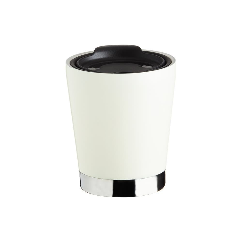 Copo Inox Parede Dupla 300ml Branco Personalizado para canecas e copos com logo sob orçamento