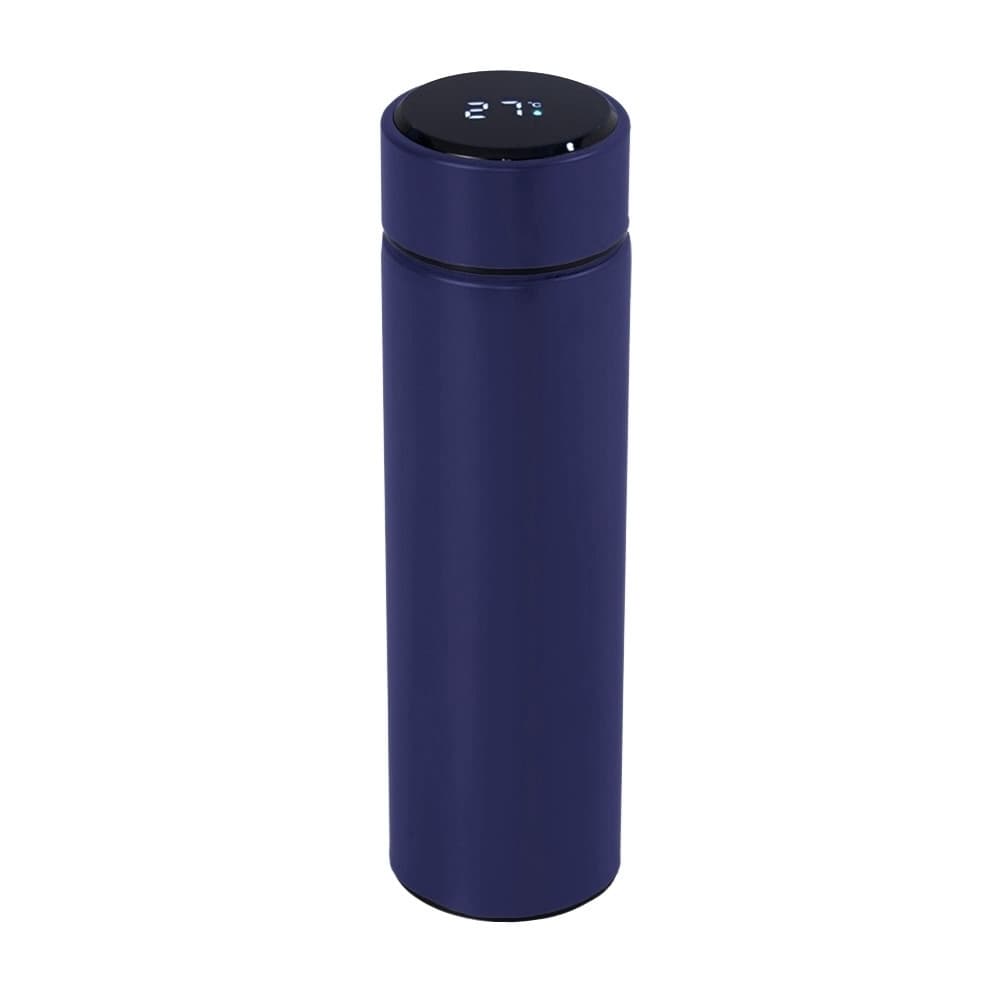 Garrafa Térmica 400ml com Termômetro Digital e Infusor - Azul para garrafas e squeezes com logo sob orçamento