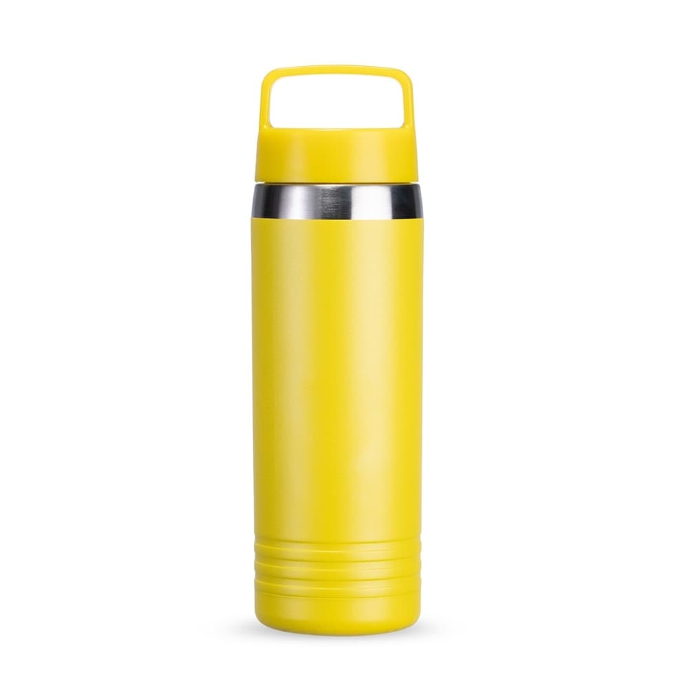 Garrafa Térmica em Inox 700ml Amarela Personalizada para garrafas e squeezes com logo sob orçamento