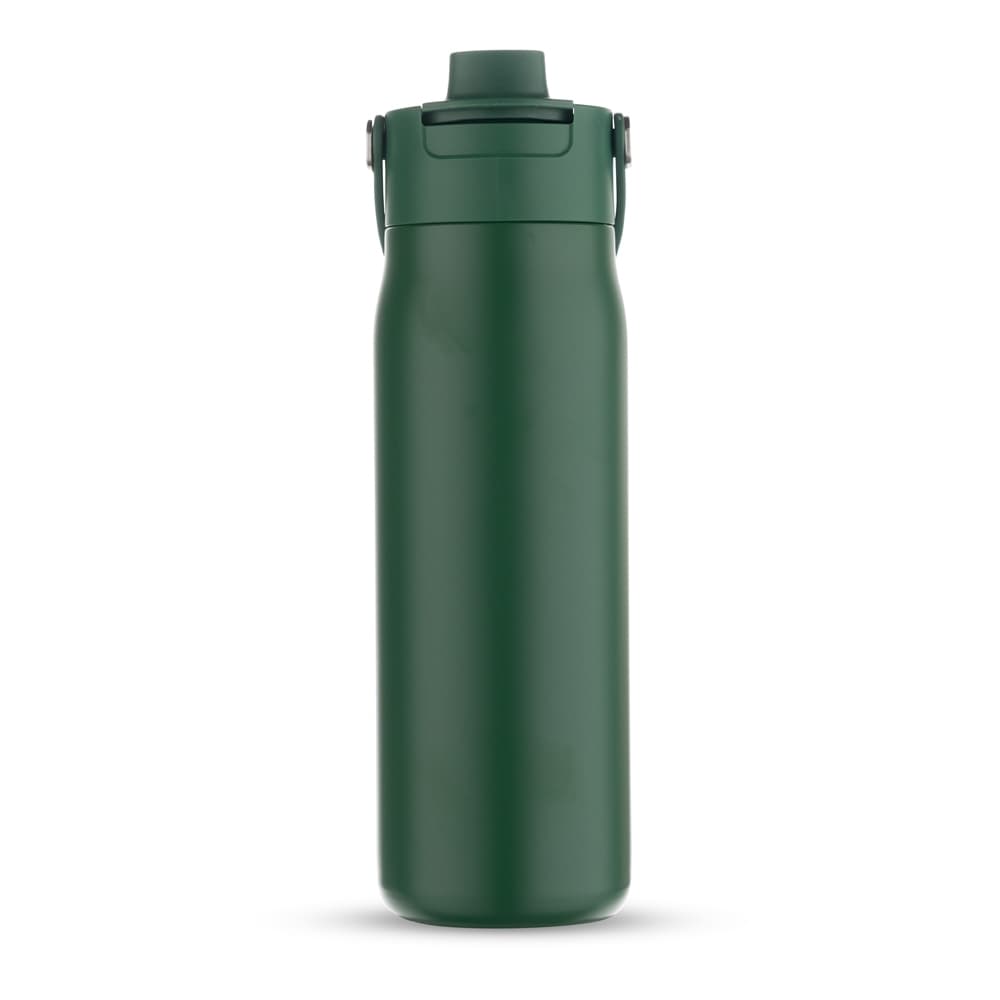 Garrafa Térmica 700ml em Inox com Pintura Eletrostática Verde para garrafas e squeezes com logo sob orçamento