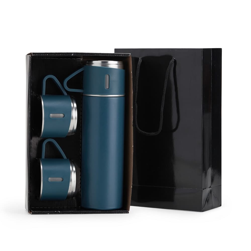 Kit Garrafa Térmica Azul Personalizado para Empresas para garrafas e squeezes com logo sob orçamento
