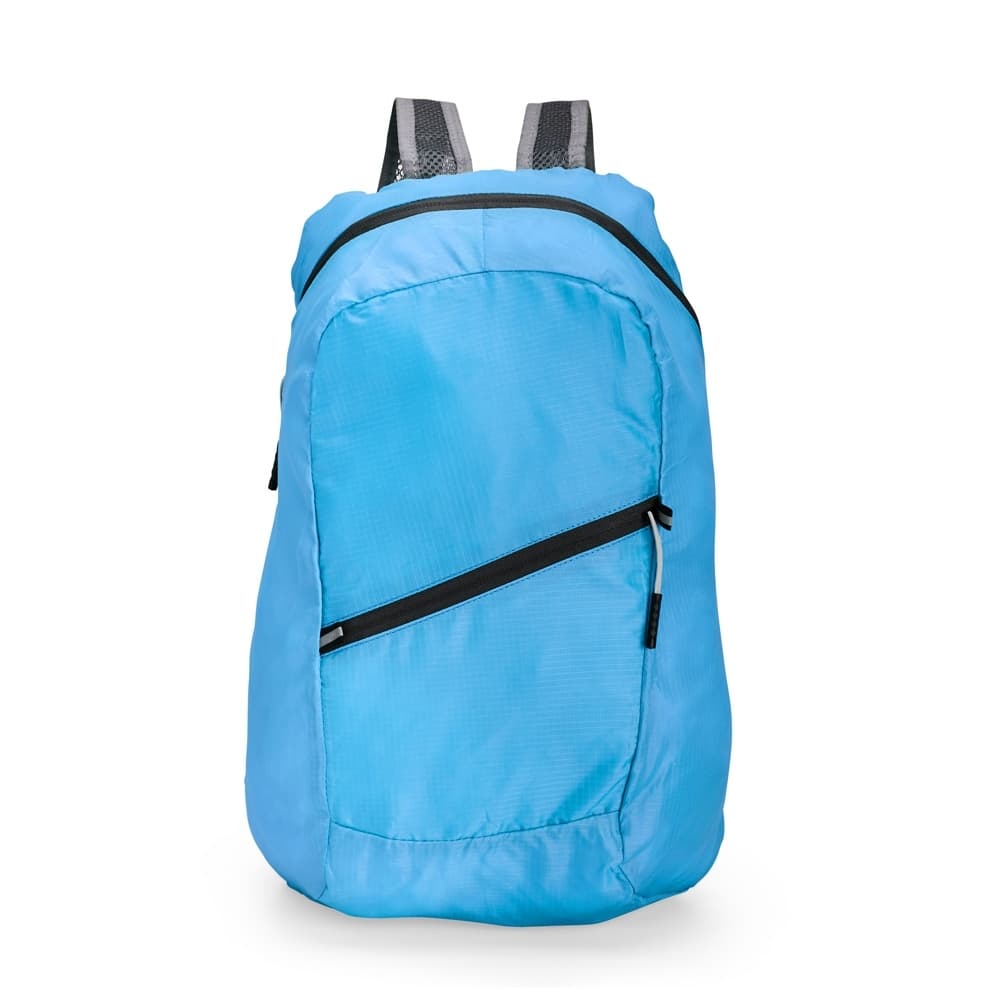 Mochila Dobrável em Poliéster 16 Litros Azul para mochilas e sacochilas com logo sob orçamento