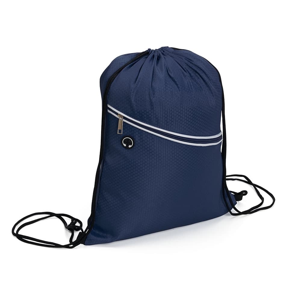Sacochila em Poliéster Azul com Bolso Frontal para mochilas e sacochilas com logo sob orçamento