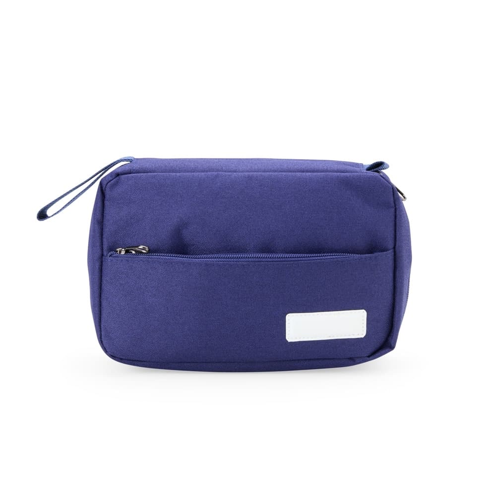 Nécessaire com 3 Compartimentos Personalizável Azul para mochilas e sacochilas com logo sob orçamento