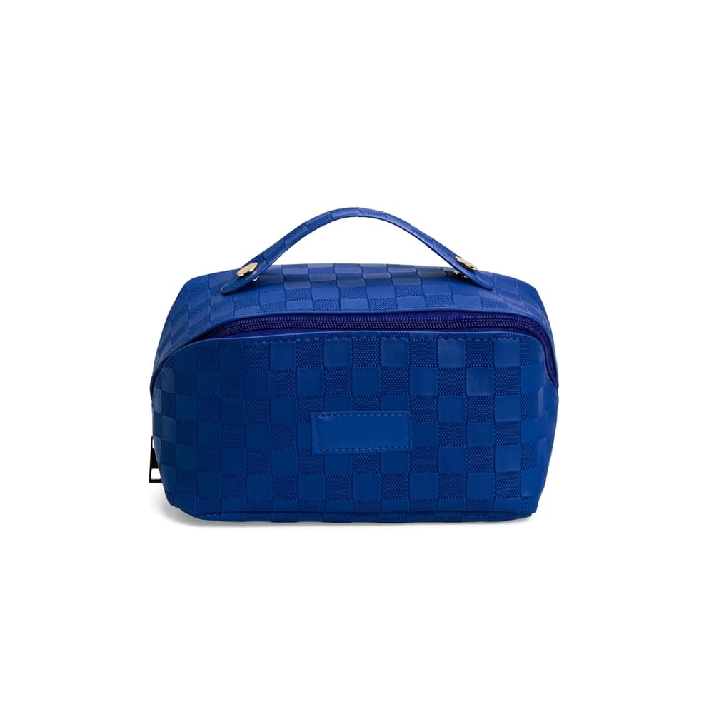 Nécessaire de Couro Sintético Azul Personalizada para necessaires e pastas com logo sob orçamento