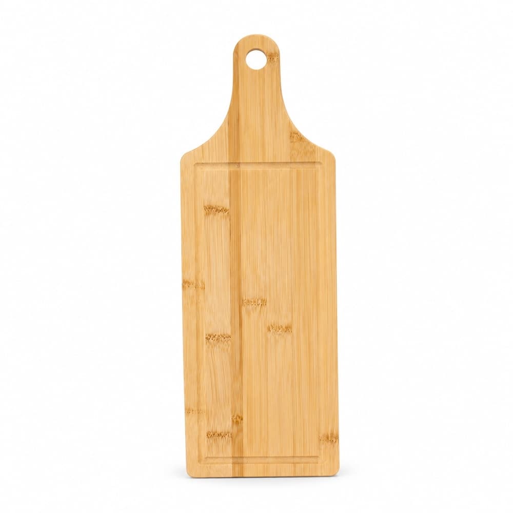 Tábua de Corte em Bambu com Canaleta 40x14cm para cozinha e churrasco com logo sob orçamento